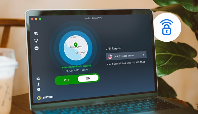 畫面警示、Norton Secure VPN。